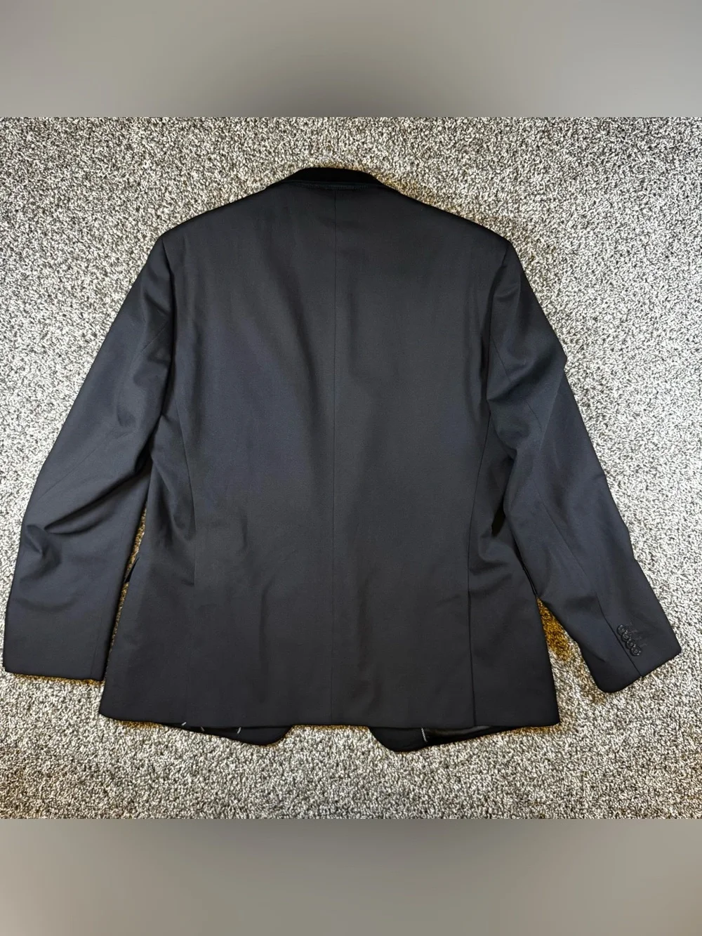 Lands End Mens 44R Black Traditional Year’rounder Stretch Wool Suit Jacket